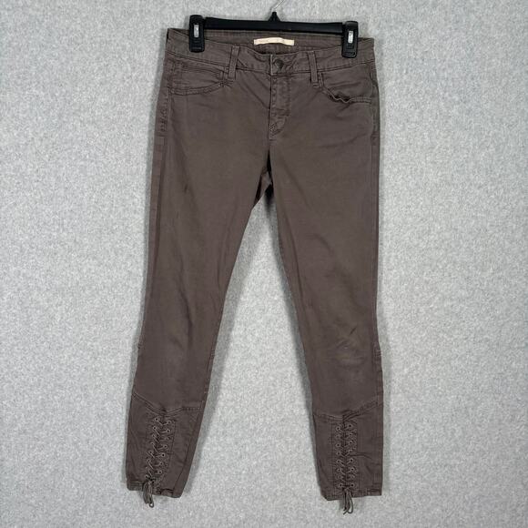 Vince Jeans Womens‎ 28 Gray Ankle Lace Up Whipped Skinny Mink Pants Low Rise ** - Picture 1 of 13